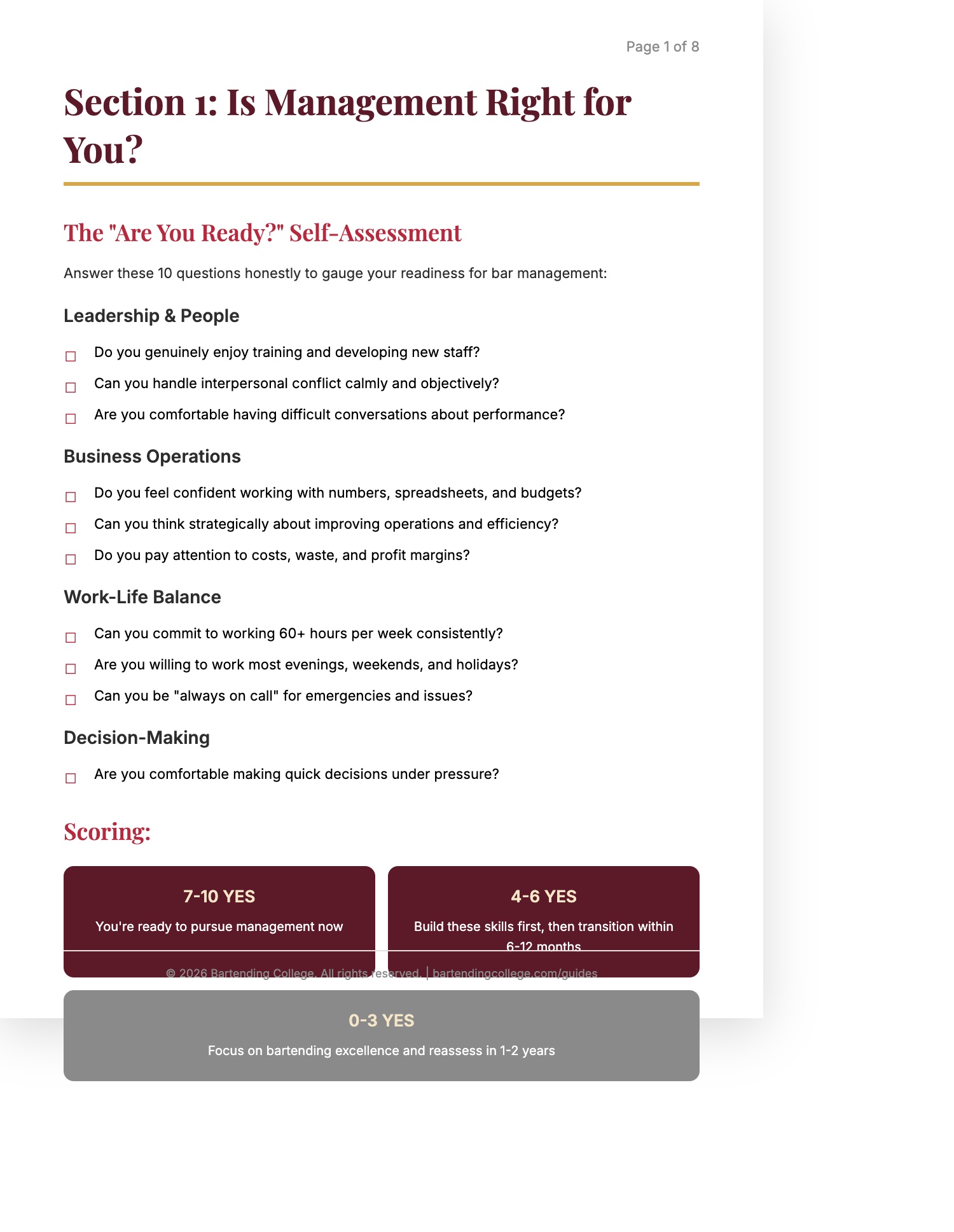 From Bartender to Bar Manager preview page 1