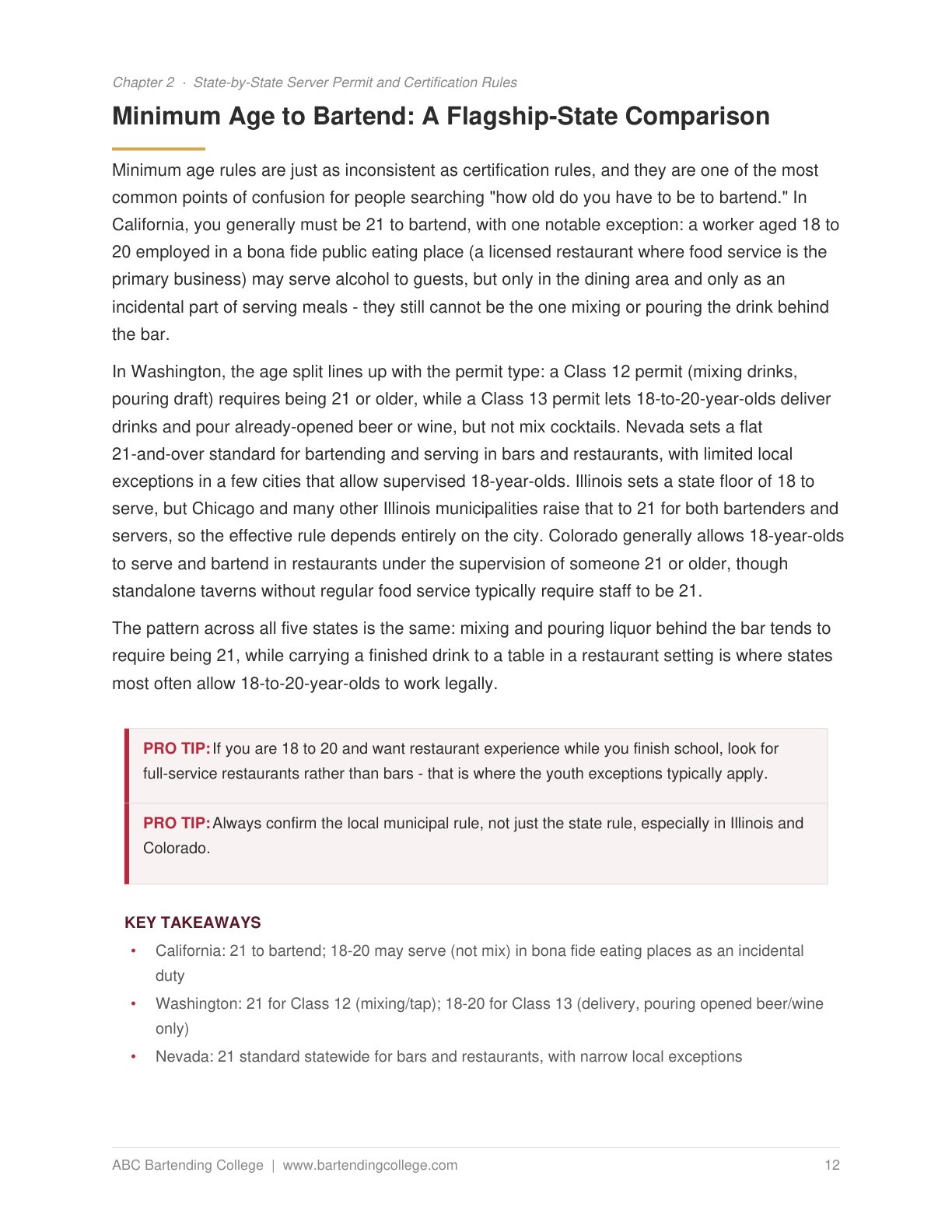 Bartending License & Certification Guide (2026) preview page 1