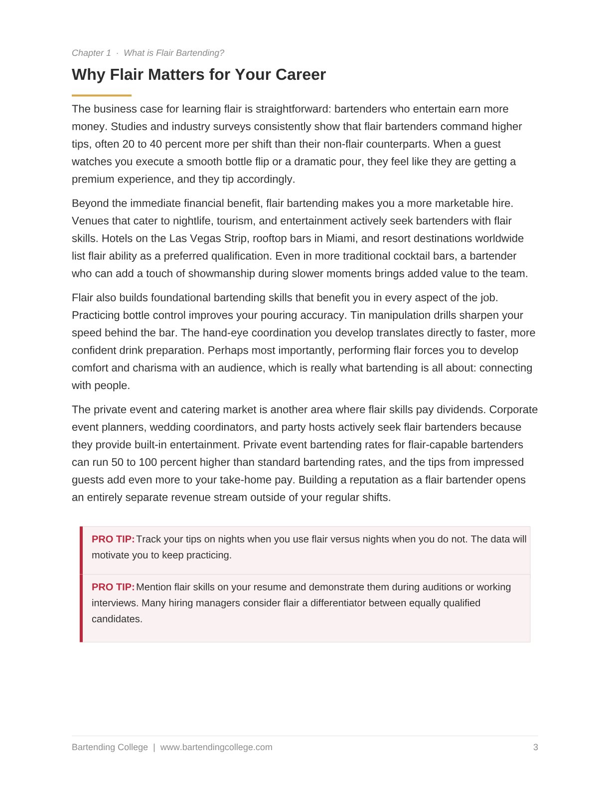 Introduction to Flair Bartending preview page 1