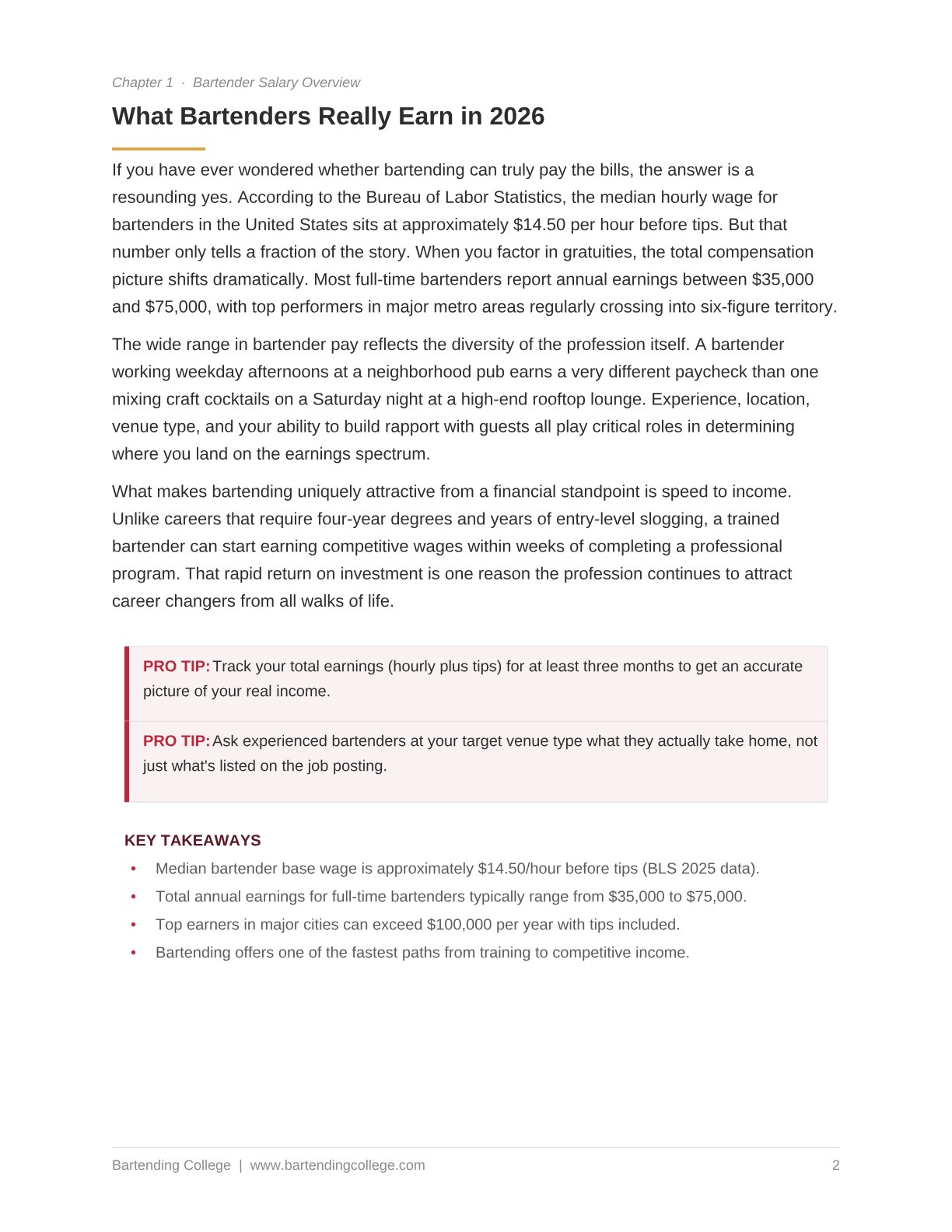 How Much Do Bartenders Really Make? preview page 1